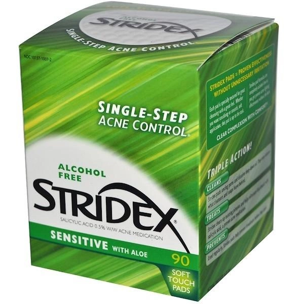 Подушечки Stridex Sensitive Pads засіб від вугрів без спирту 90 шт. (14706463)