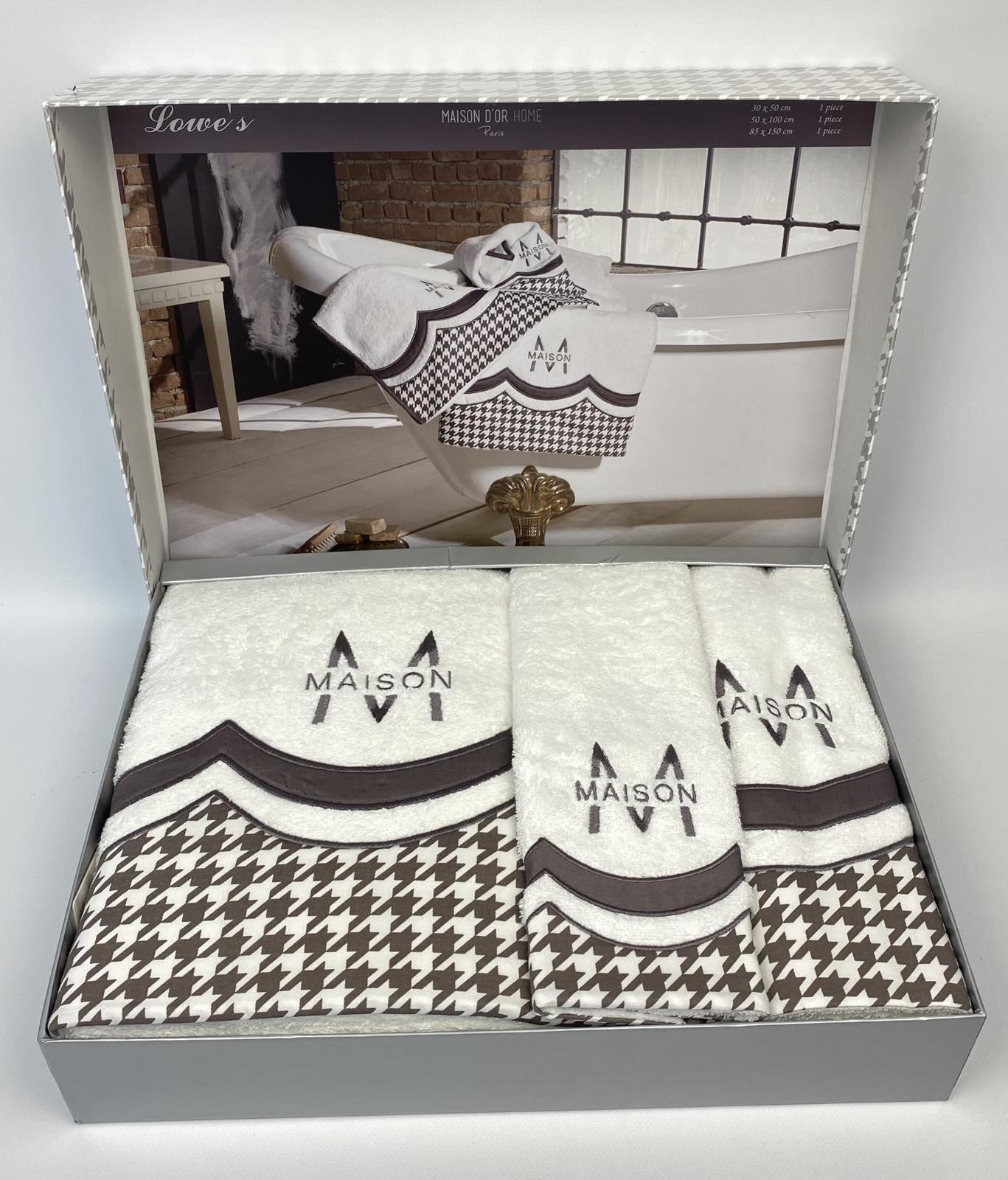 Набор полотенец Maison D'or Lowe's 3 шт. White/Brown (CN20005)