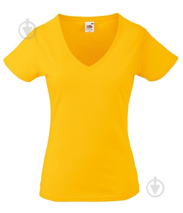 Футболка Fruit of the Loom Lady-fit V-neck XS Желтый (061398034XS)