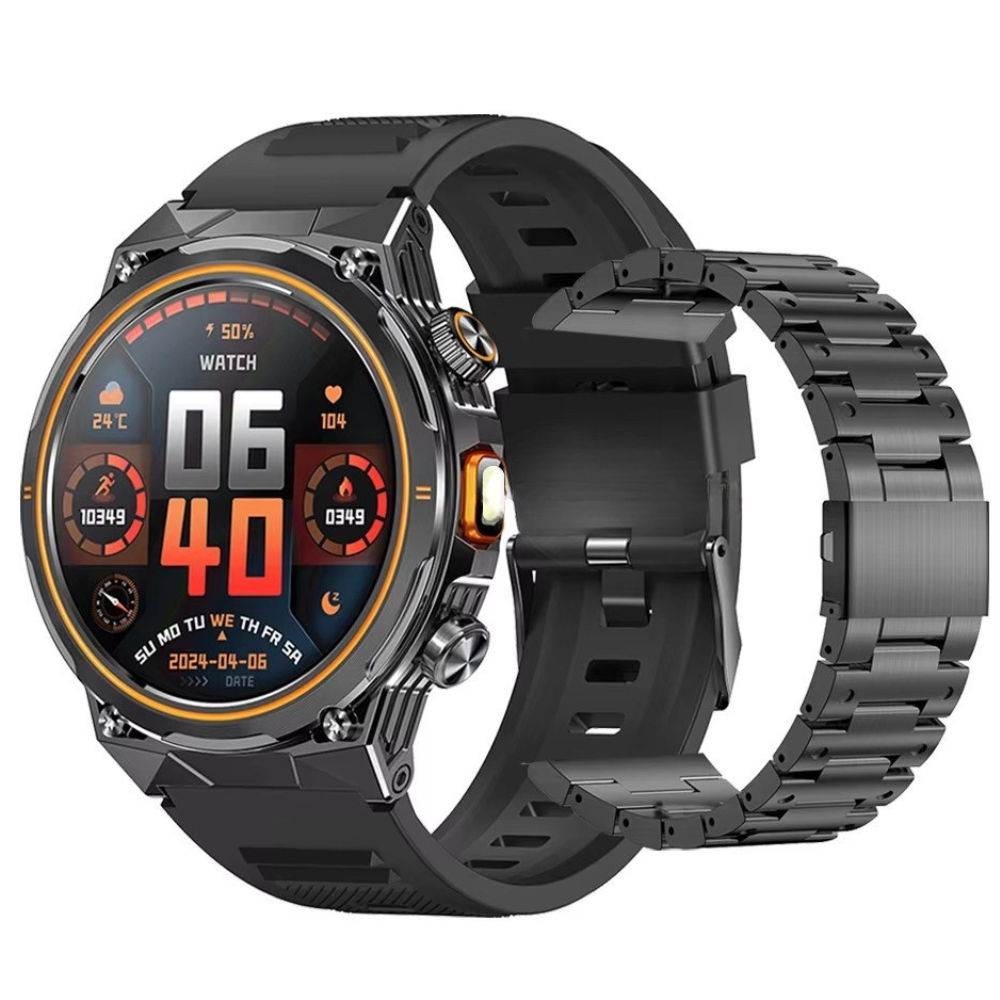 Смарт-годинник чоловічий водонепроникний Modfit Track Pro IP68 з двома ремінцями Чорний (1077-0352)