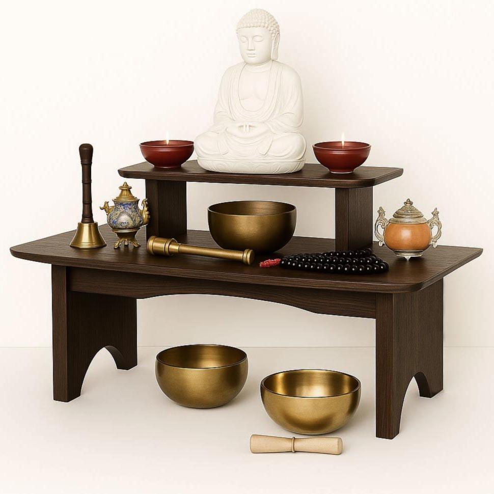 Вівтар для медитації з дерева Чаріне Капучино (ЛАТ-015509)