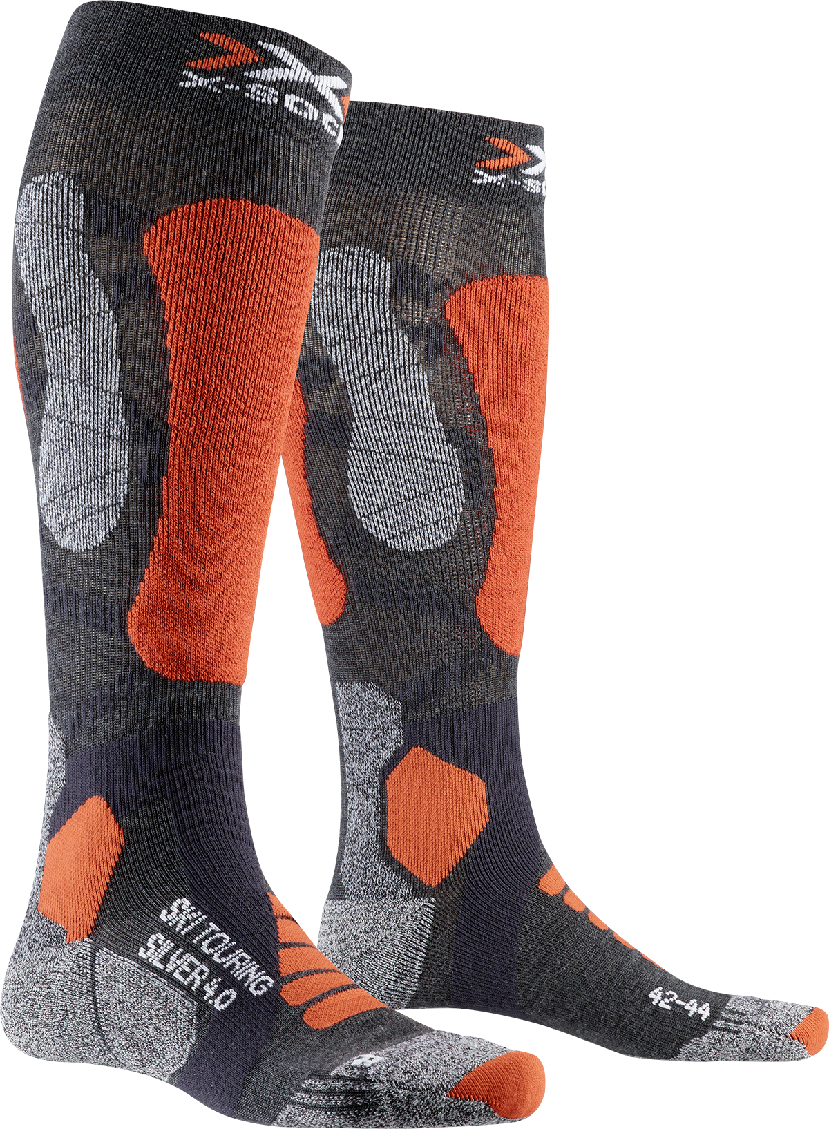 Носки X-SOCKS Ski Touring Silver 4,0 XS-WS47W19U-G053 p. 45/47 Anthracite Melange/Orange Fluo