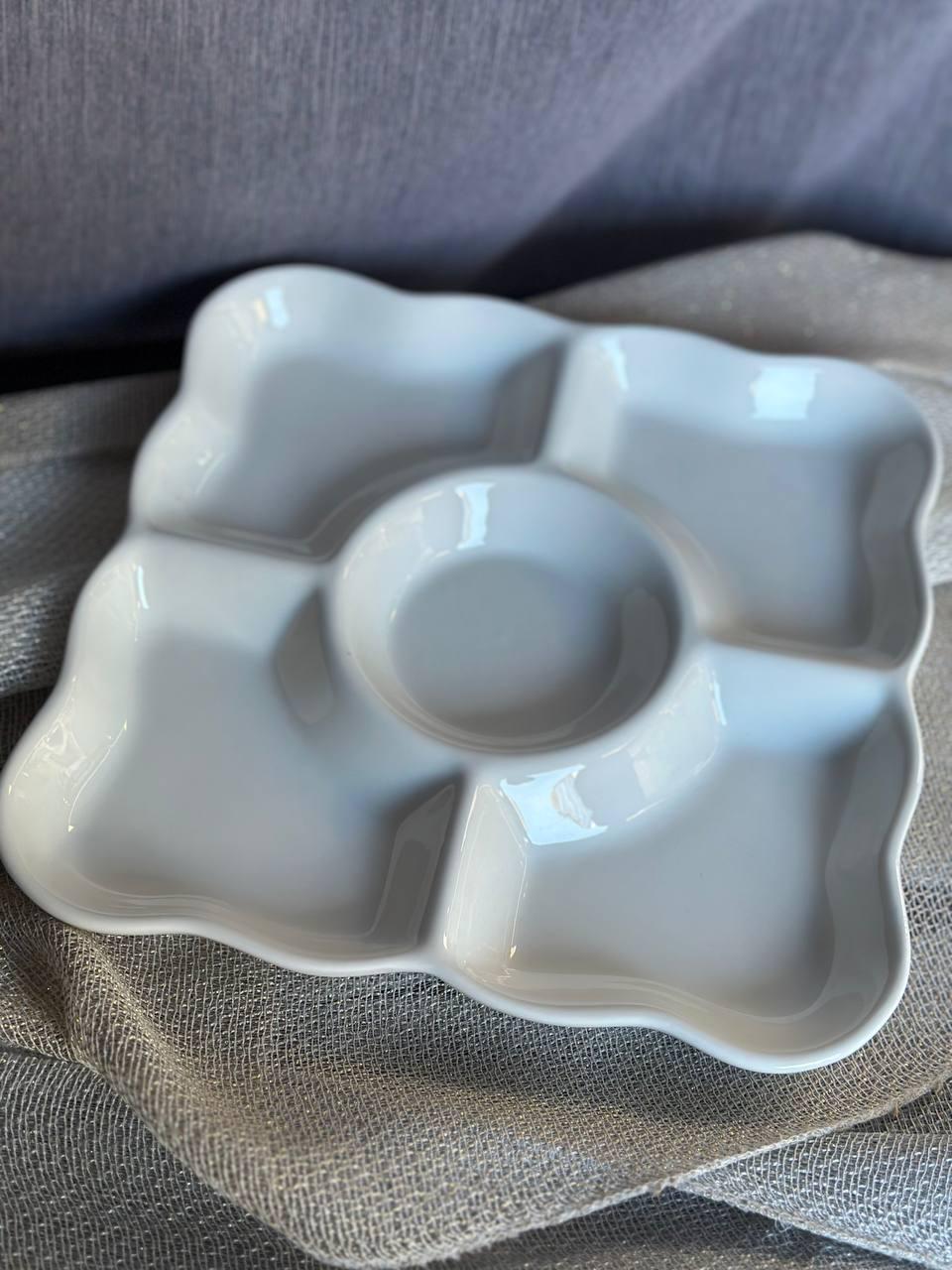 Менажница TS Kitchen керамическая 24 см 5 секций Белый (24628290) - фото 5