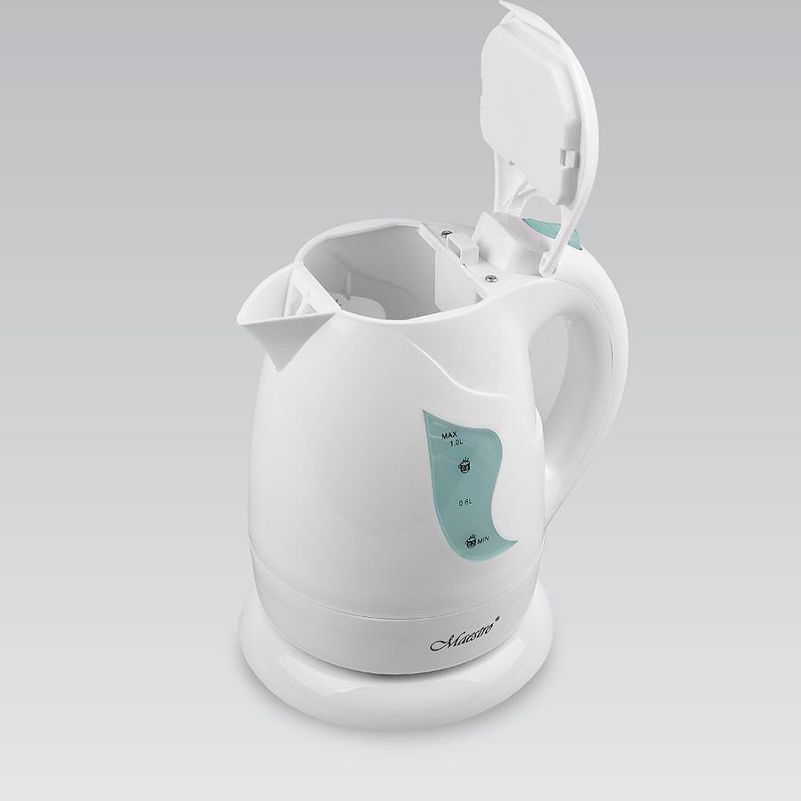 Електрочайник із зеленою вставкою 1 л Білий - фото 5 Електрочайник із зеленою вставкою 1 л Білий - фото 5