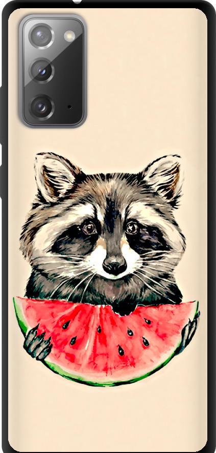 Чехол на Samsung Galaxy Note 20 Енотик с арбузом (4605b-2036-42517)
