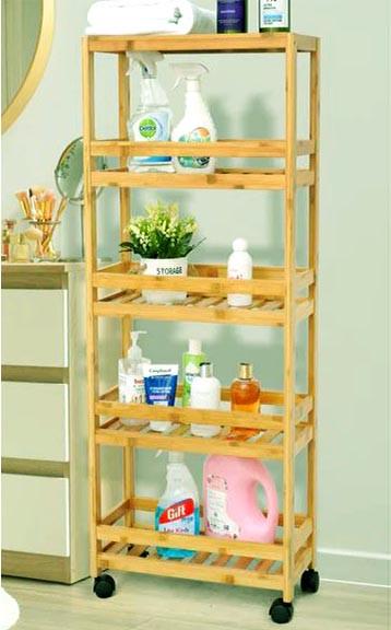 Этажерка для ванной из дерева на колесиках Сразлоу Карри (АБТ-009503)