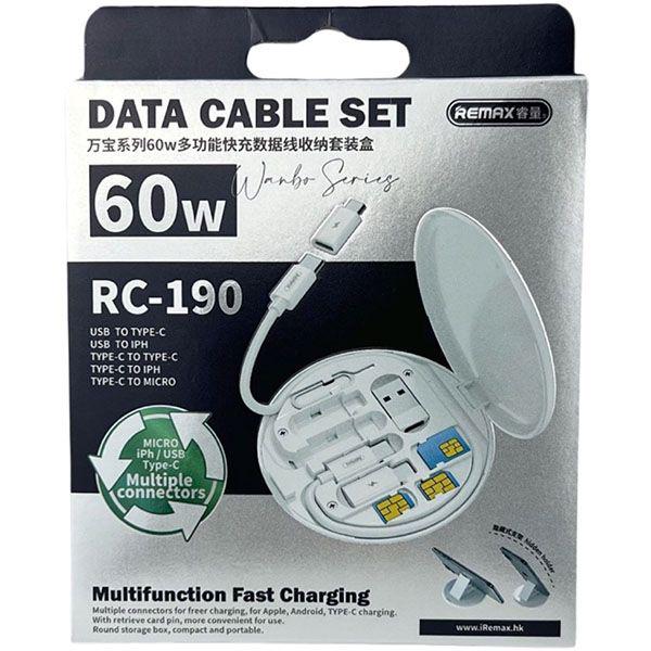 Набор переходников 6в1 для телефона с зарядным кабелем Remax RC-190 Белый - фото 3 Набор переходников 6в1 для телефона с зарядным кабелем Remax RC-190 Белый - фото 3