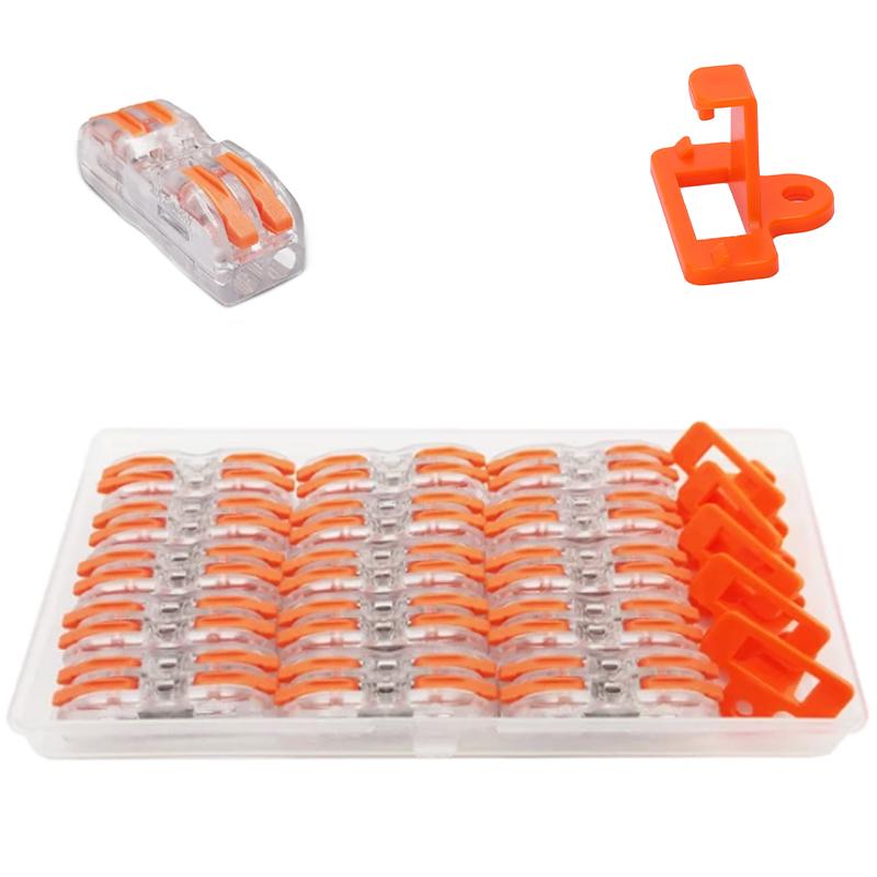 Набор клемм Tactix 0,08-4 мм2 32А 2х1-2х1 проходная одинарная 39х13х14,5 мм 15 шт. с фиксатором 5 шт. (CT422T-20box)