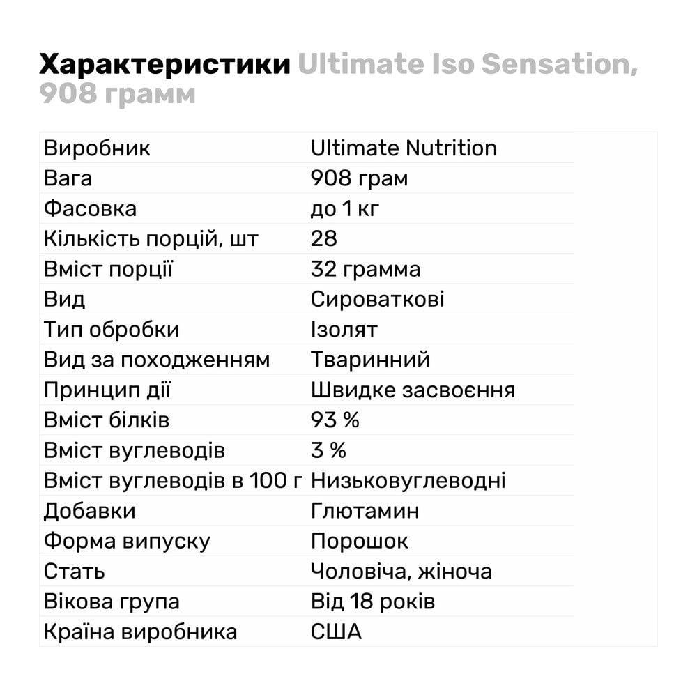 Протеїн Ultimate Iso Sensation 908 г Печиво крем (3742V7053) - фото 2