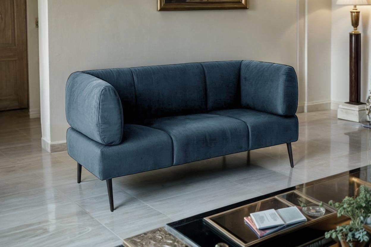 Диван з підлокітниками Tobi Sho Бенно-1 офісний з конусною ногою 1400х720х750 мм велюр Emilia 86 Ocean - фото 2 Диван з підлокітниками Tobi Sho Бенно-1 офісний з конусною ногою 1400х720х750 мм велюр Emilia 86 Ocean - фото 2