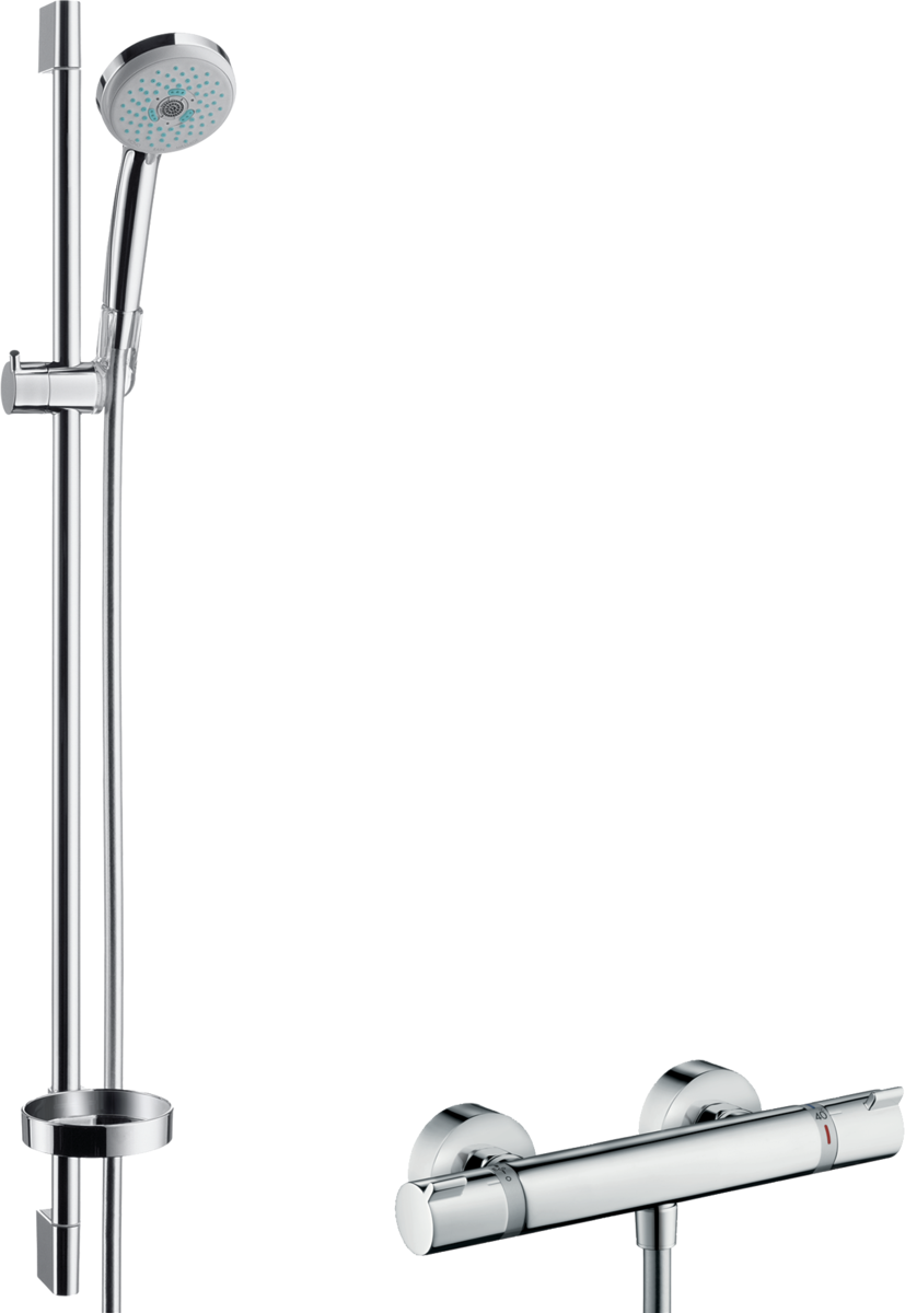 Cмеситель для душа Hansgrohe CROMA 100 Multi 27085000 с термостатом Хром (115937)