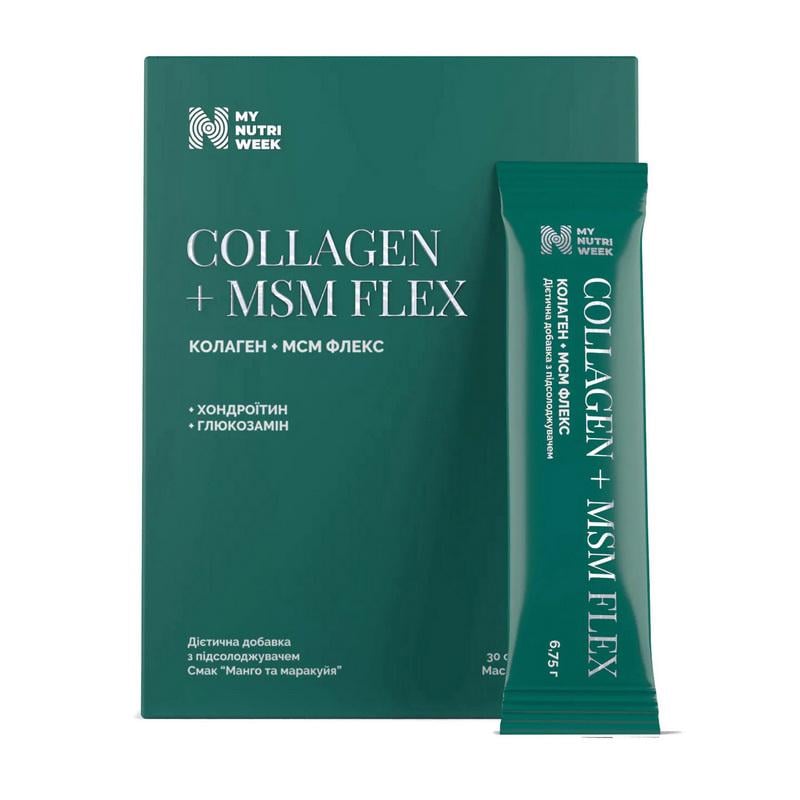 Коллаген из MSM My Nutri Week Collagen + MSM Flex 30 саше Манго-маракуя