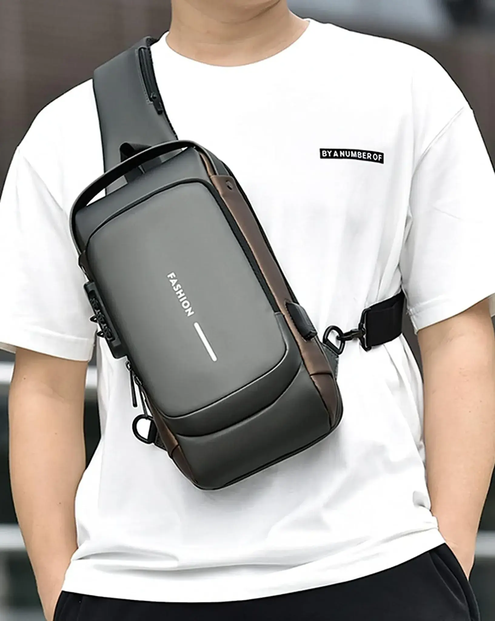 Сумка нагрудная с противоугонным замком с паролем Backpack (29823282) - фото 5