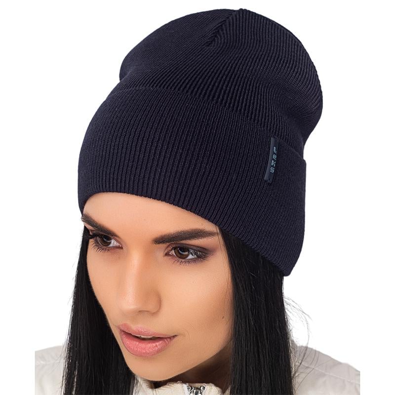 Шапка Leks Захват одинарный с отворотом лопатка One size Темно-синий (121725)