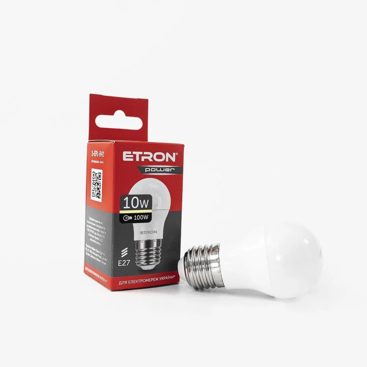 Лампа LED ETRON Power Light 1-EPL-841 G45 10W 220V E27 3000K