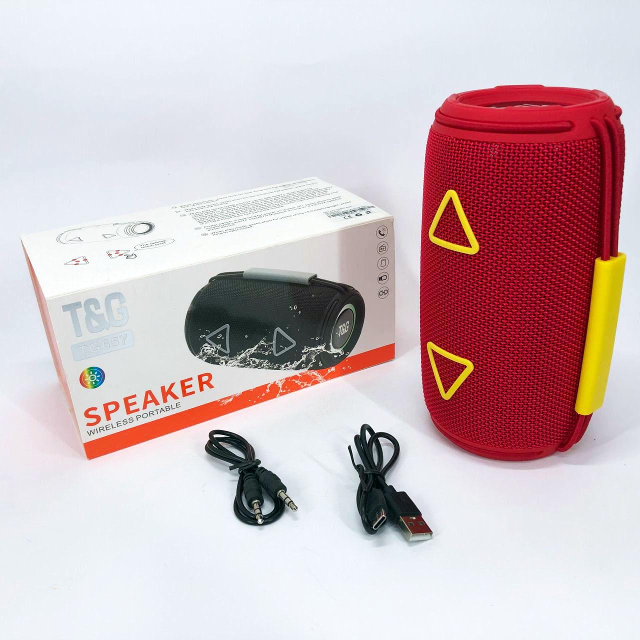 Колонка Bluetooth TG657 з RGB підсвічуванням 1500 mAh Червоний - фото 10