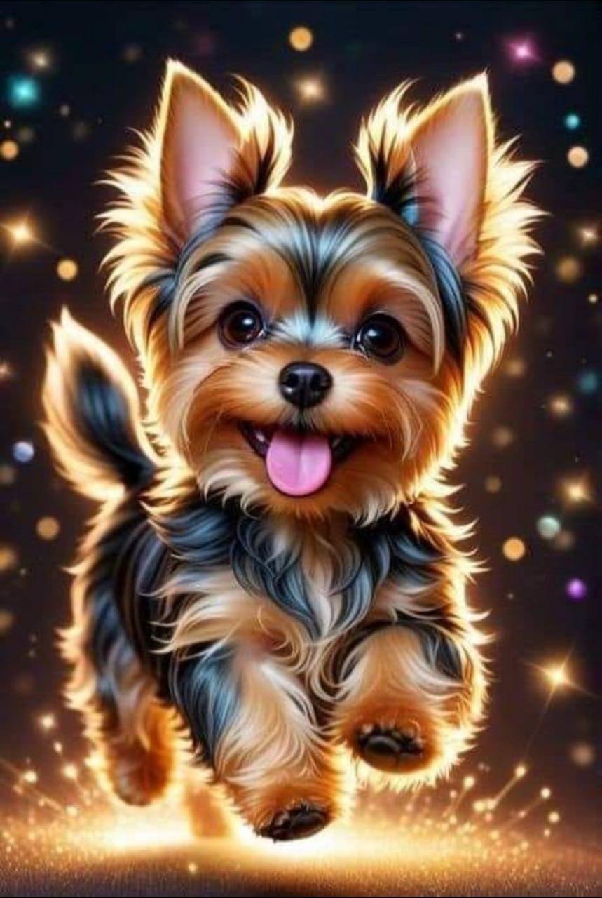 Алмазная мозаика Игривый щенок с голограммными камнями 30х40 см (2802830883)