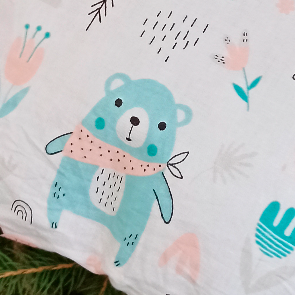 Наволочка Бирюзовые мишки на белом 45х35 см хлопок (SH-4519-TXPWCO-UA-20) - фото 2