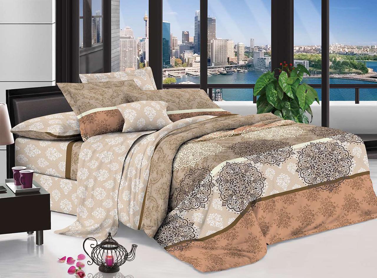 Комплект постельного белья хлопок полтороспальный 145х215 см (Узор на беж 1.5)