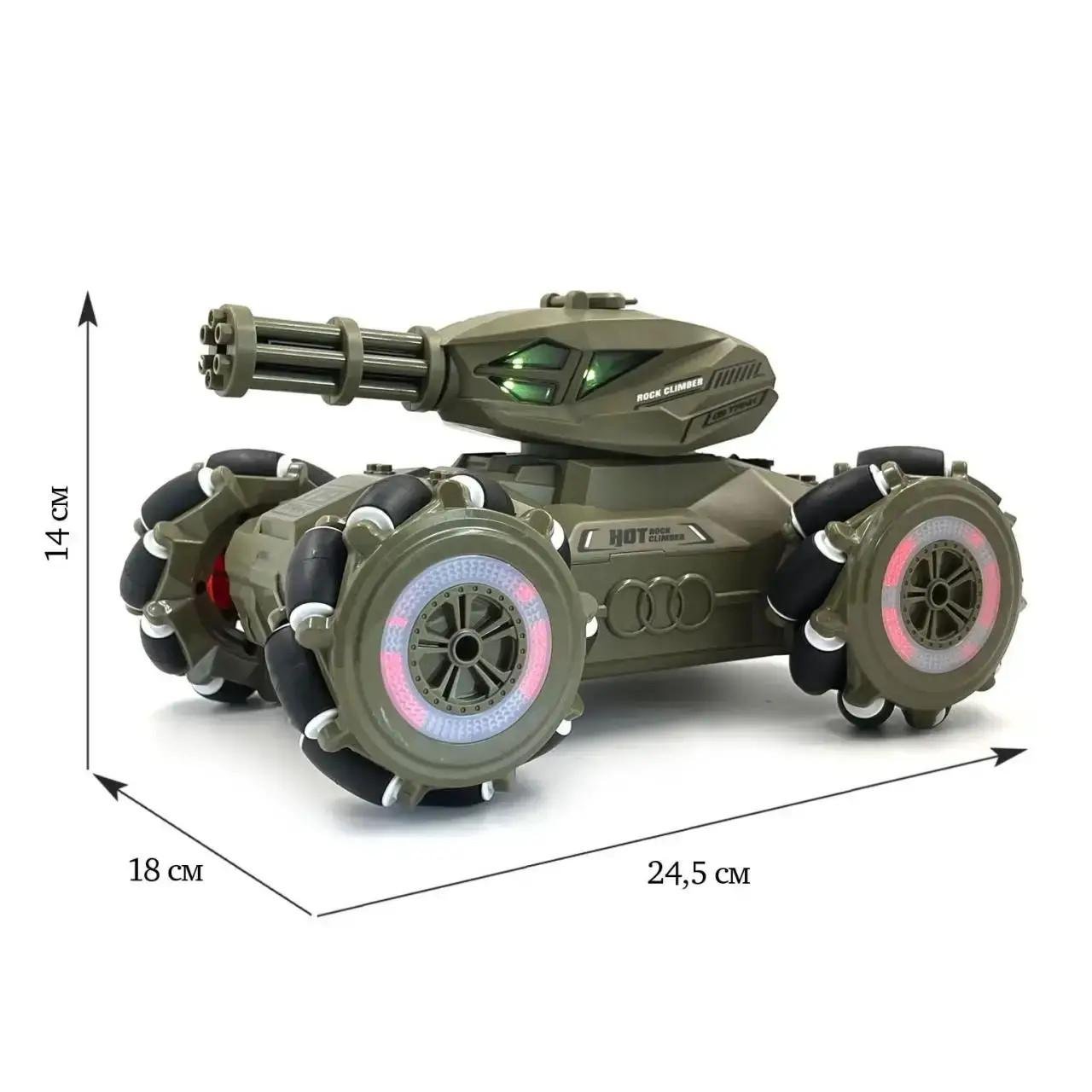 Радіокерований танк Tracked Tank Pank Shooter що стріляє з керуванням жестами Зелений (14261287) - фото 3