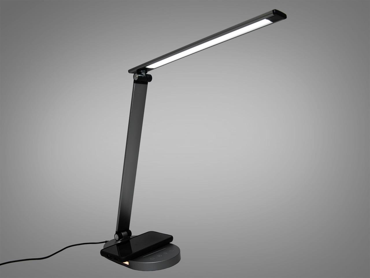 Лампа LED настільна з USB зарядкою мінімалістична 6W Сірий (A5503GR-W-CH-LS)