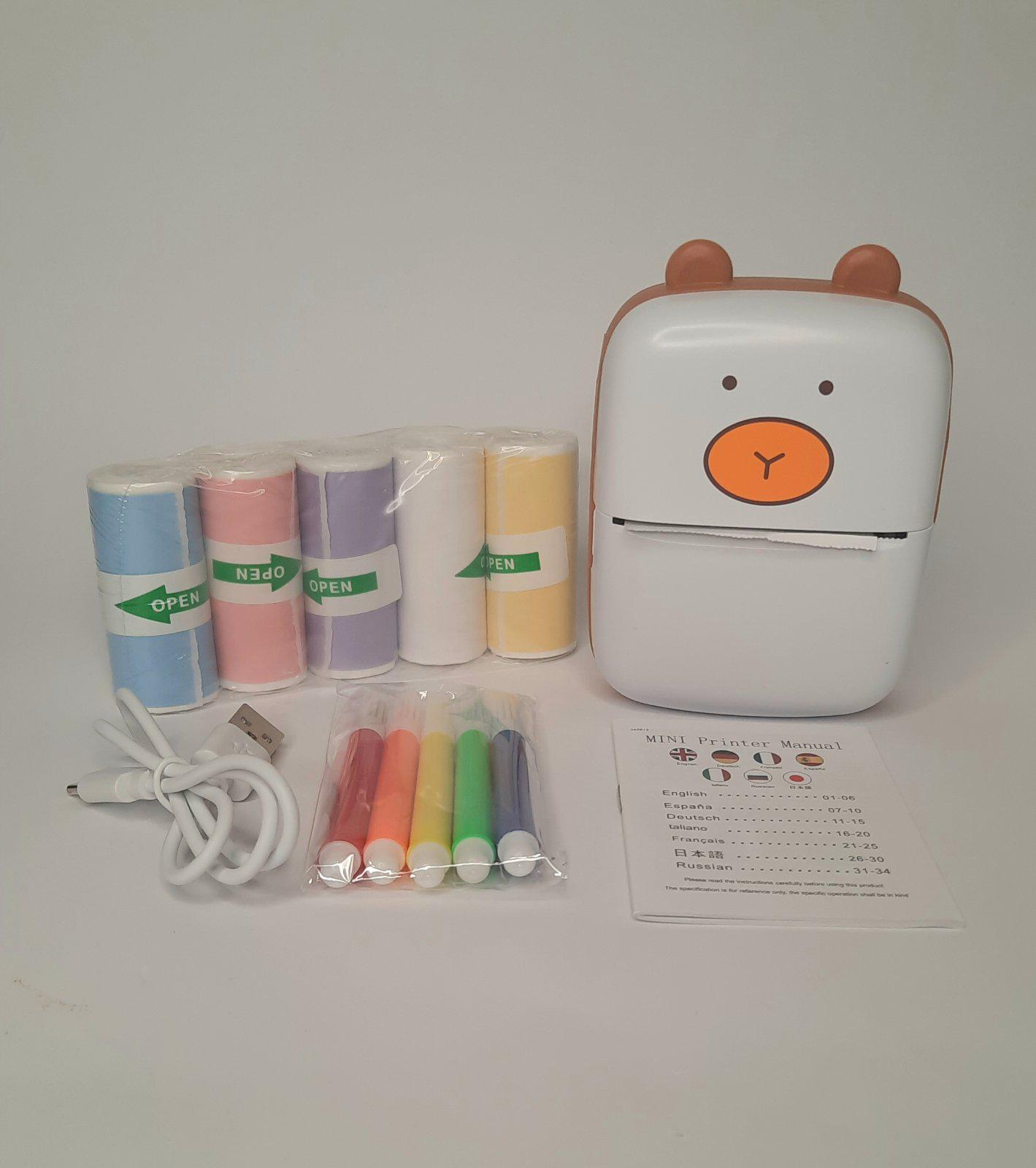 Принтер для телефона детский аккумуляторный bear (C15-1)
