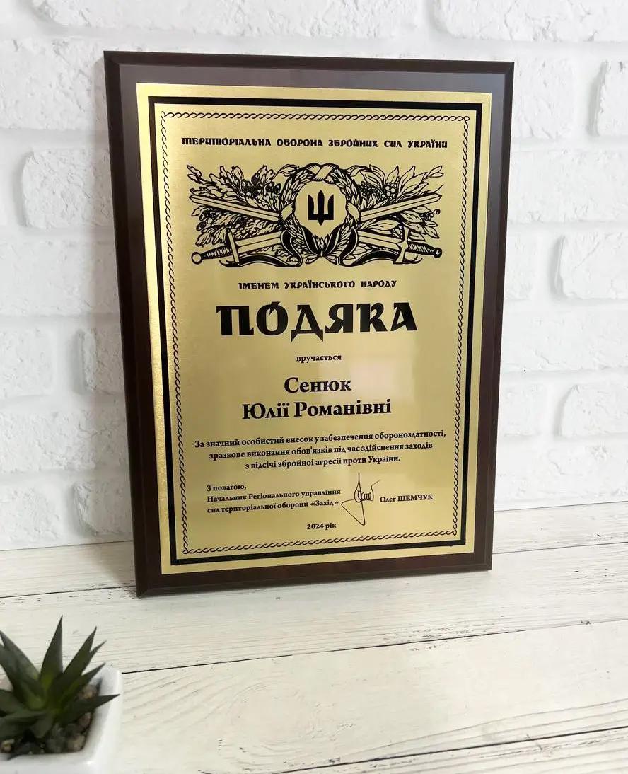 Подяка на металі (М-033)