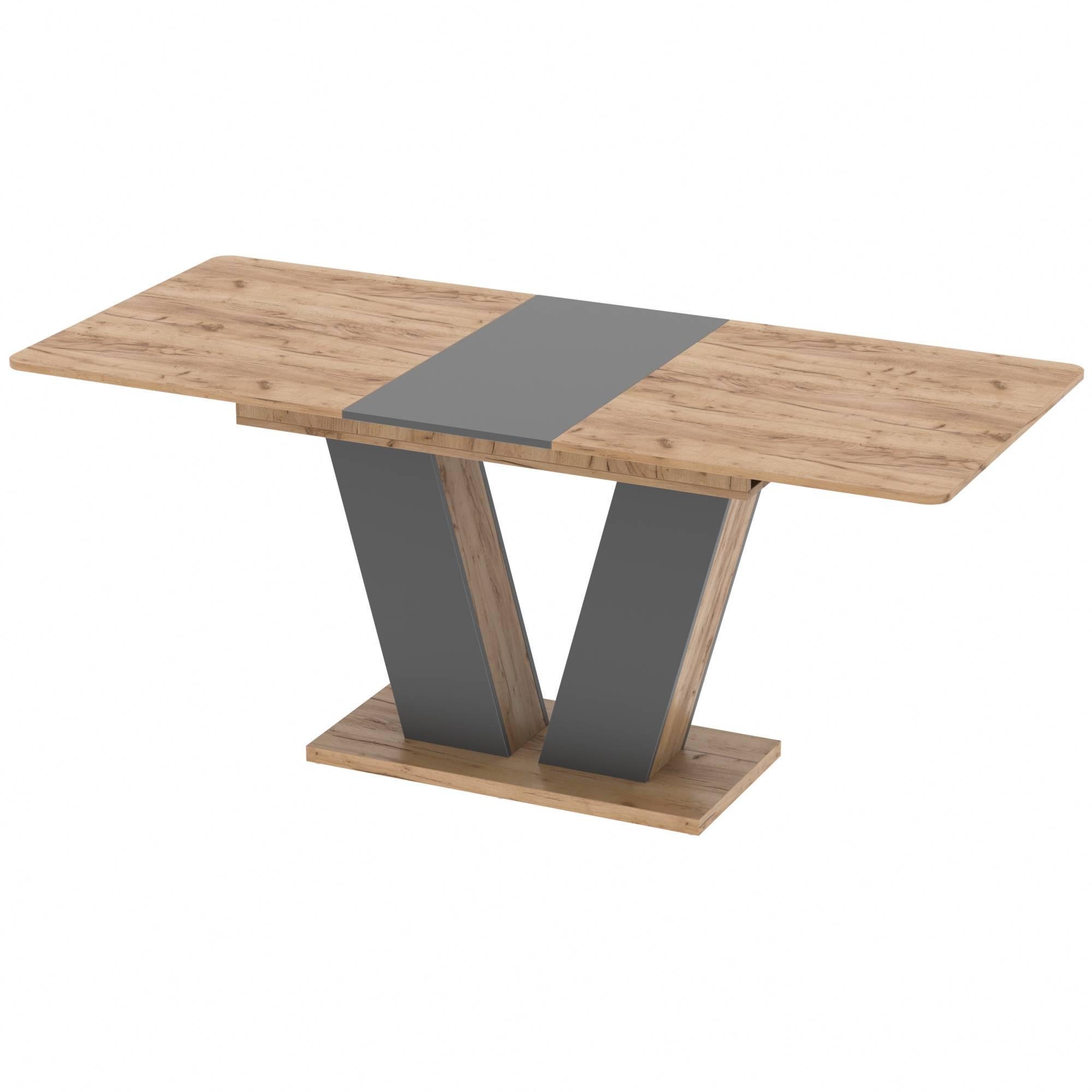 Стол раздвижной Неман ДЭН Дуб крафт золотой/Графит (558831)