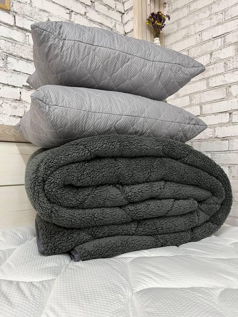 Одеяло меховое полуторное 155х210 см Темно-серый (22936479) - фото 8 Одеяло меховое полуторное 155х210 см Темно-серый (22936479) - фото 8