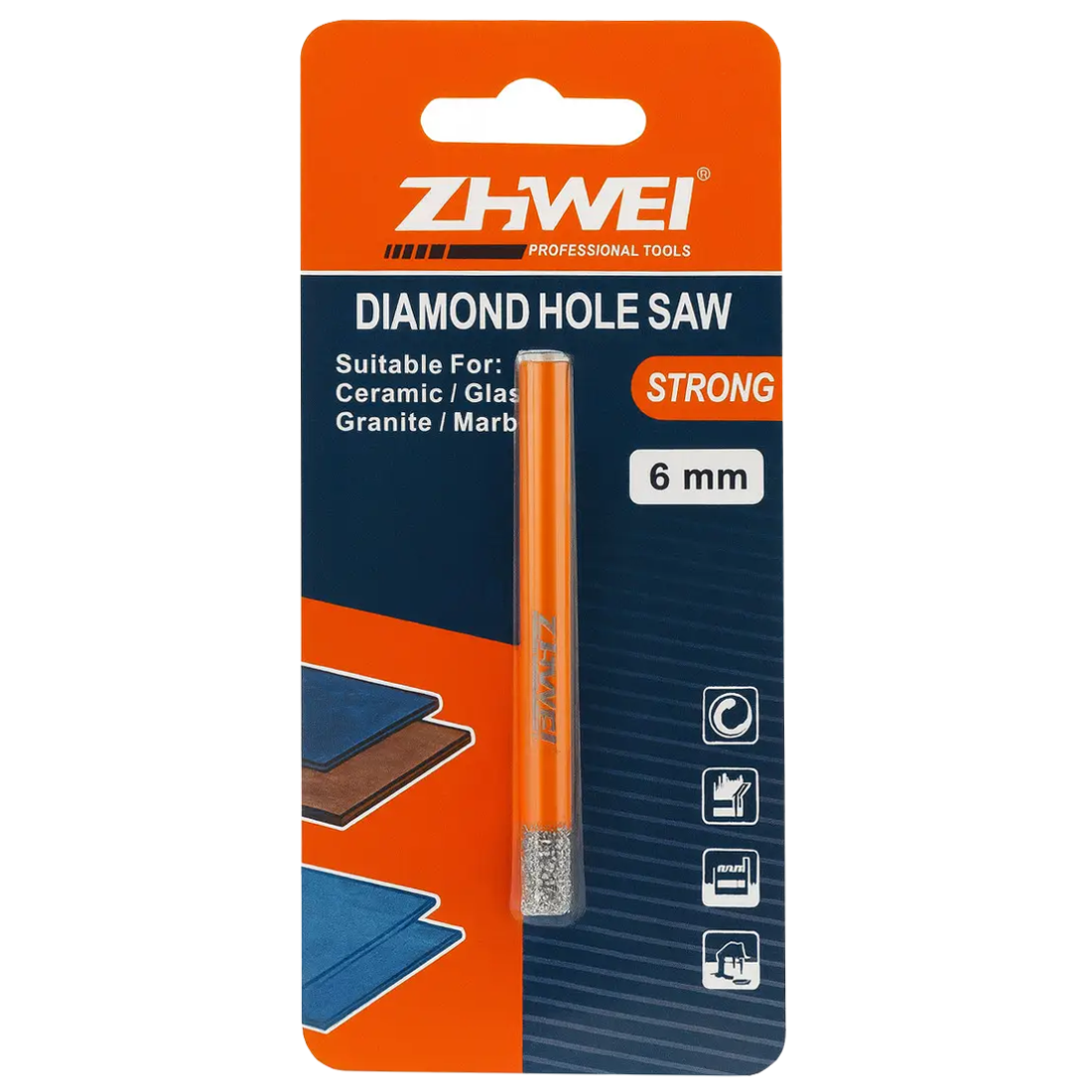 Коронка алмазная по керамограниту Zhwei Strong 6 мм (454323)
