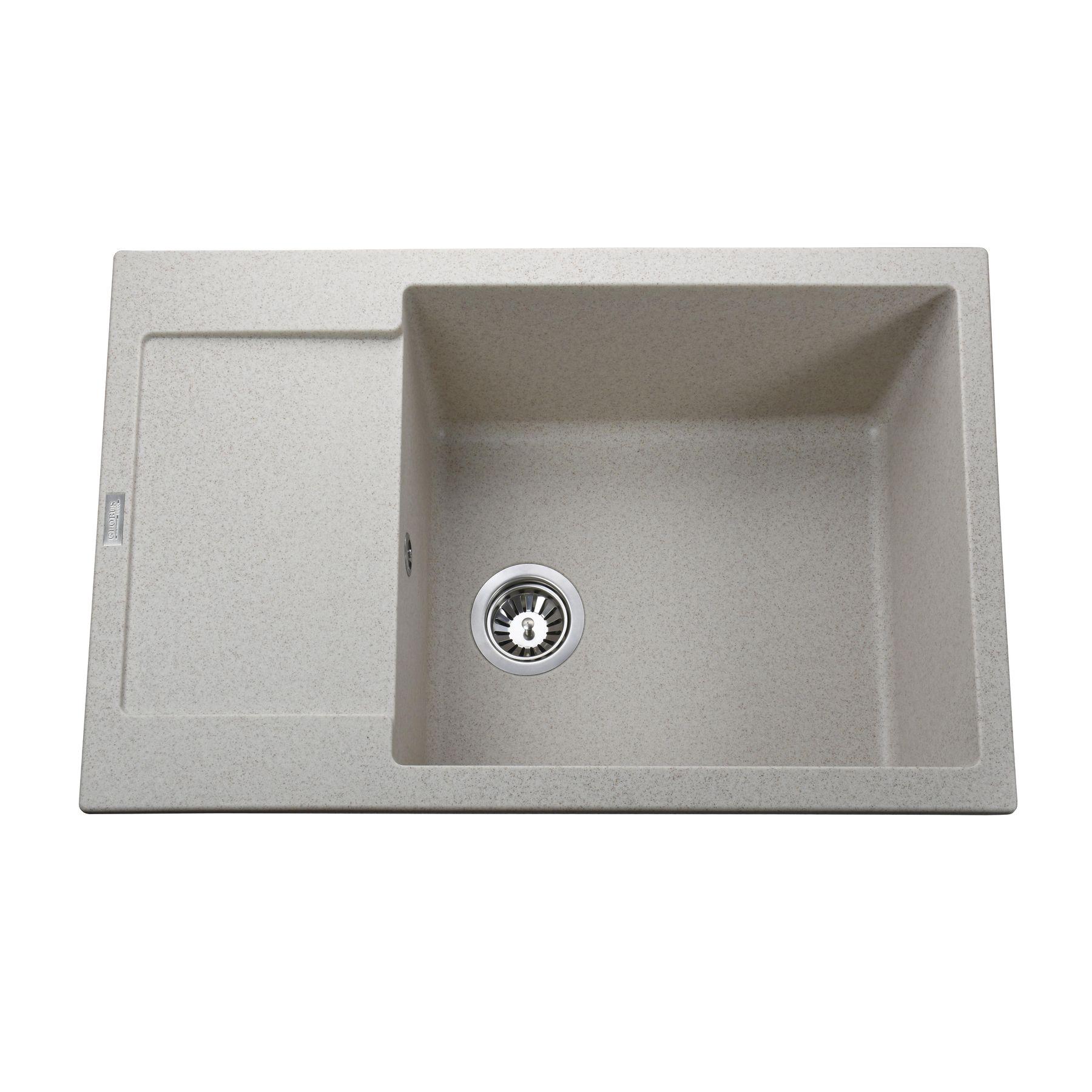 Мойка кухонная Globus Lux 22378 прямоугольная гранитная 780x500 мм Бежевый (116223)