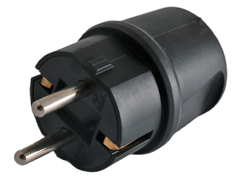 Вилка с заземлением маленькая каучуковая Lemanso LMA058 16 А (4741)