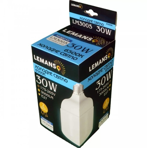Світлодіодна лампа Lemanso LM3005 T100 30Вт E27 6500К 3000Лм 175-265В матова - фото 2