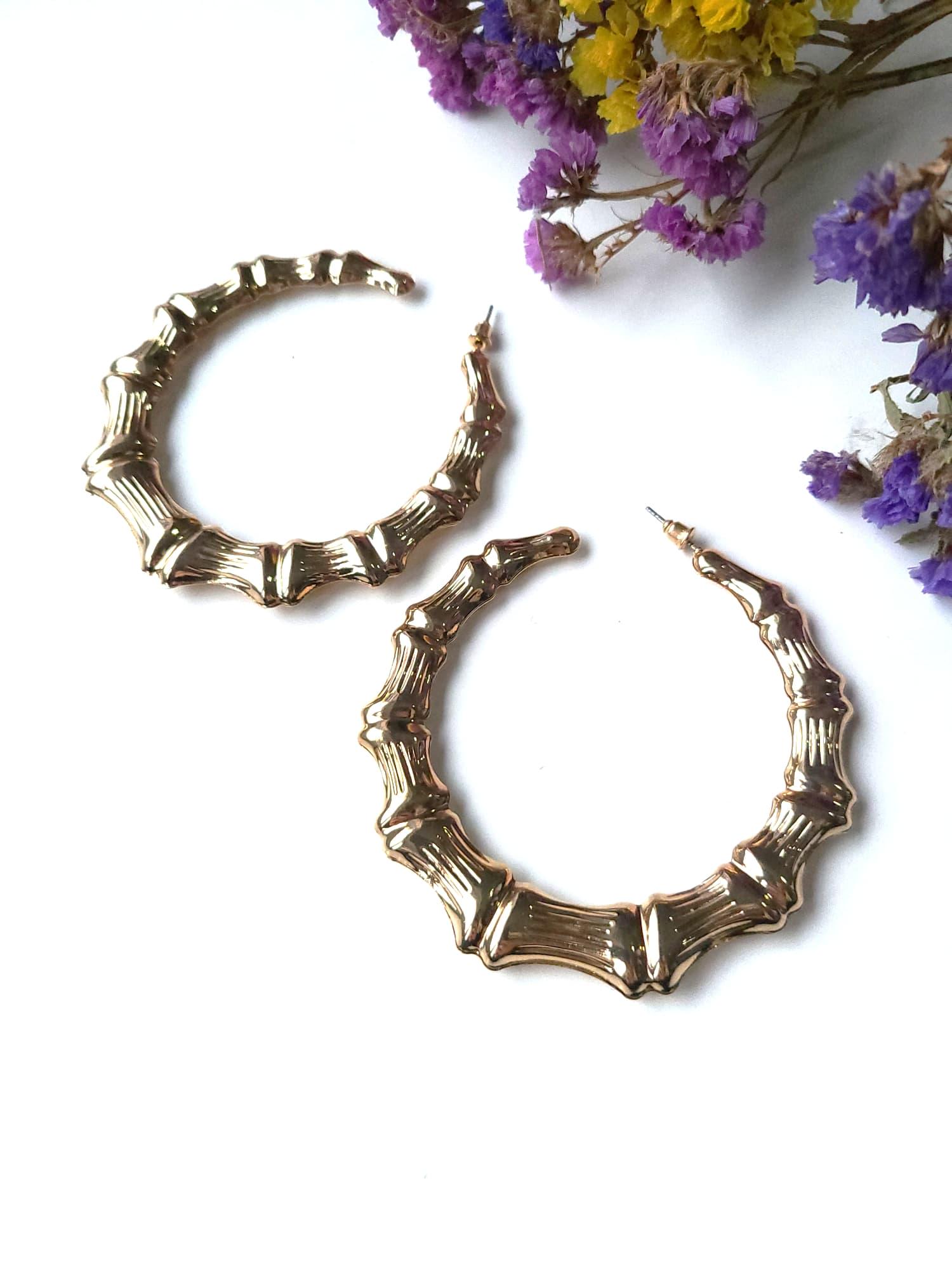 Серьги-кольца средние Золотой (10785)