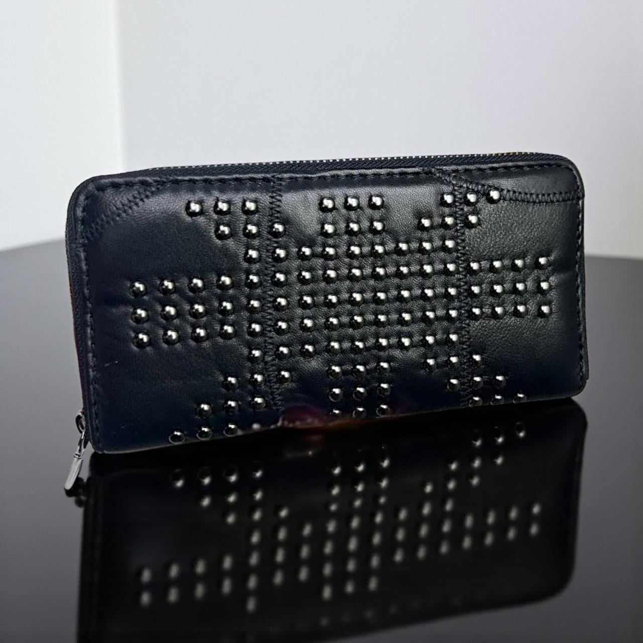 Кошелек женский кожаный большой на молнии из натуральной кожи Черный Кошелек женский кожаный большой на молнии из натуральной кожи Черный