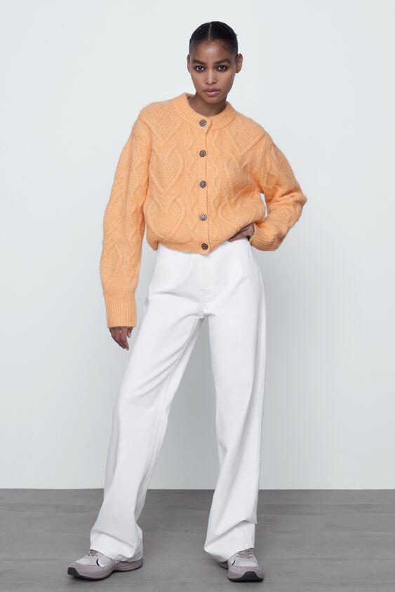 Кардиган ZARA M Персиковый (9598042643)