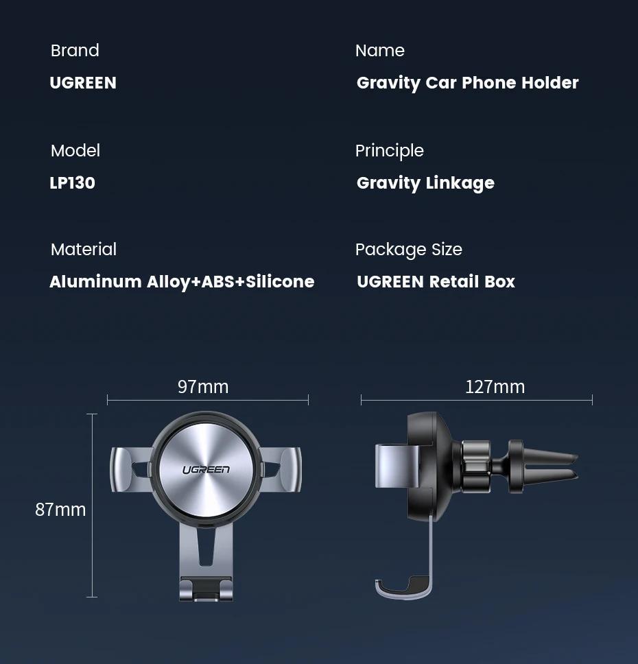 Держатель автомобильный UGREEN 360° Черный (50564) - фото 9 Держатель автомобильный UGREEN 360° Черный (50564) - фото 9