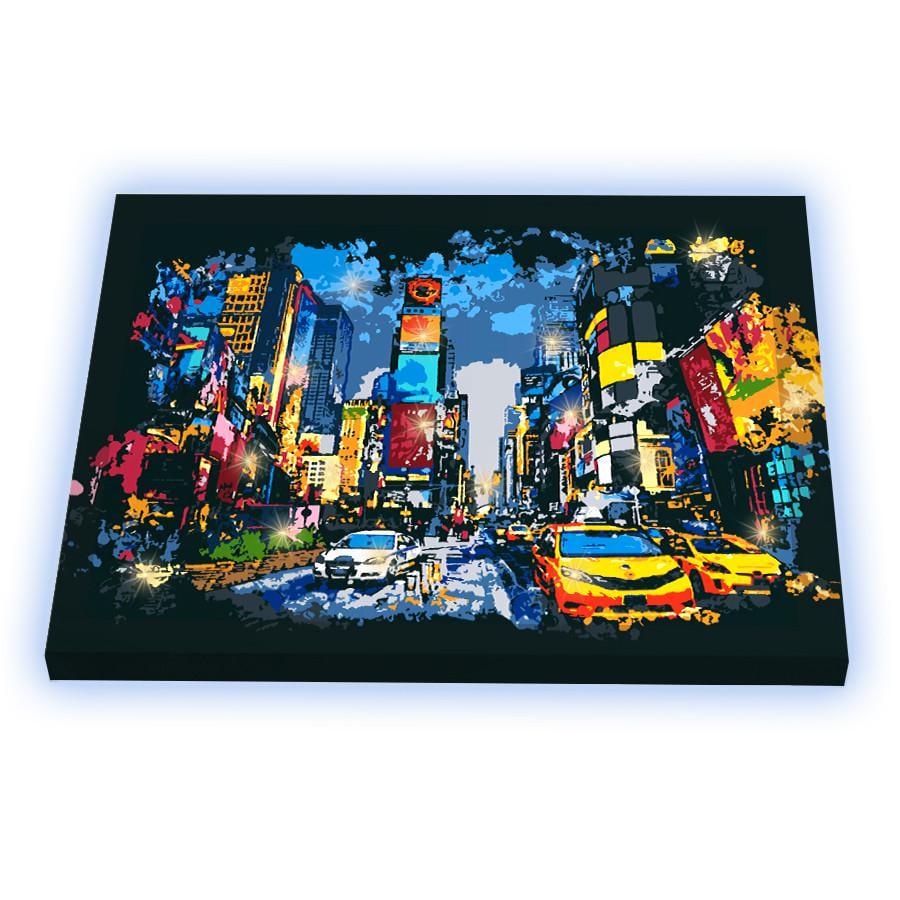 Картина по номерам со светодиодной подсветкой Riviera Blanca Сияющий город 40x50 см (ГР-029)