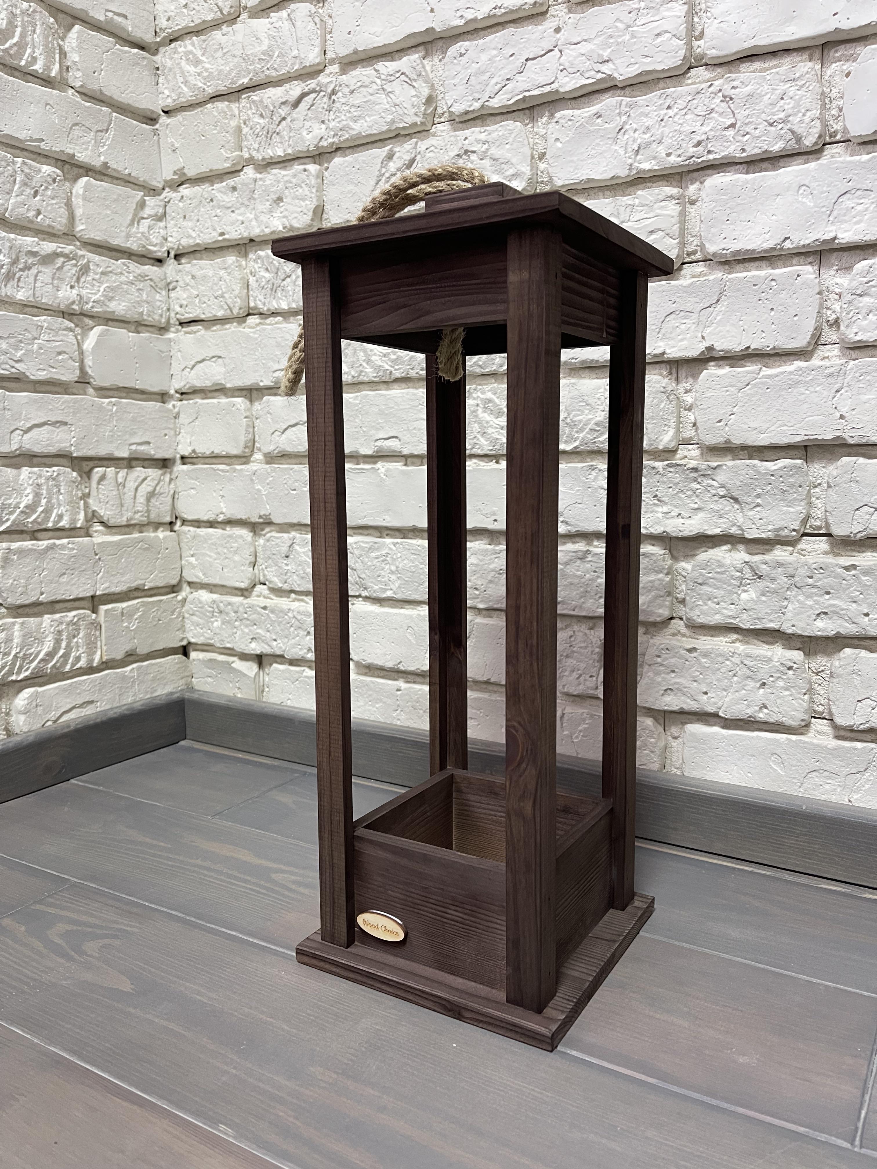 Подсвечник деревянный Wood Choice Фонарь 17х17х45 Коричневый (52) - фото 3 Подсвечник деревянный Wood Choice Фонарь 17х17х45 Коричневый (52) - фото 3