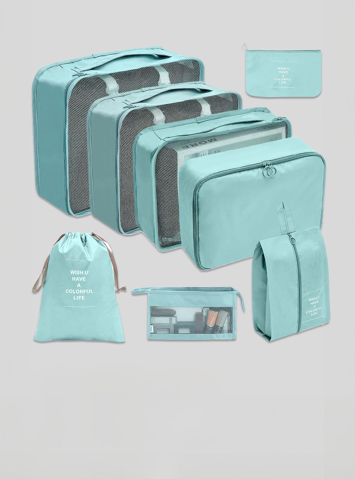 Набор дорожных сумок органайзеров OnePro 9095 68393 для вещей 8 предметов Бирюзовый Набор дорожных сумок органайзеров OnePro 9095 68393 для вещей 8 предметов Бирюзовый