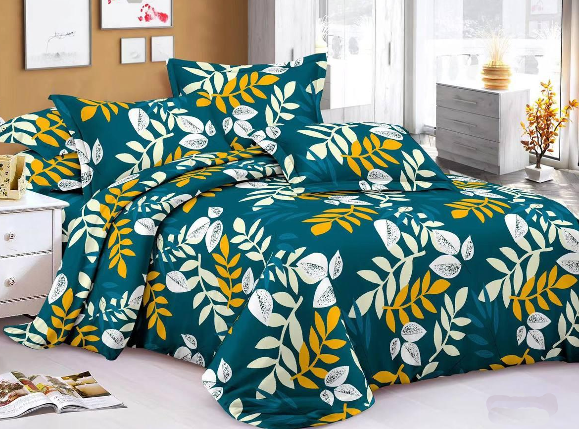 Комплект постельного белья Листья бязь полуторный 150x210 см Разноцветный (mc1573635)