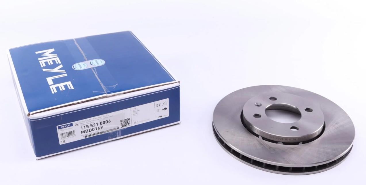 Диск тормозной передний Meyle для Skoda Citigo 1.0 11-257x22 мм (115 521 0006)