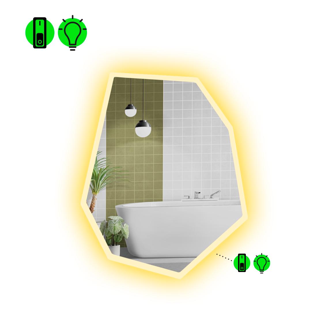 Зеркало с LED подсветкой Montagna 3 с механическим включателем 120x90 см