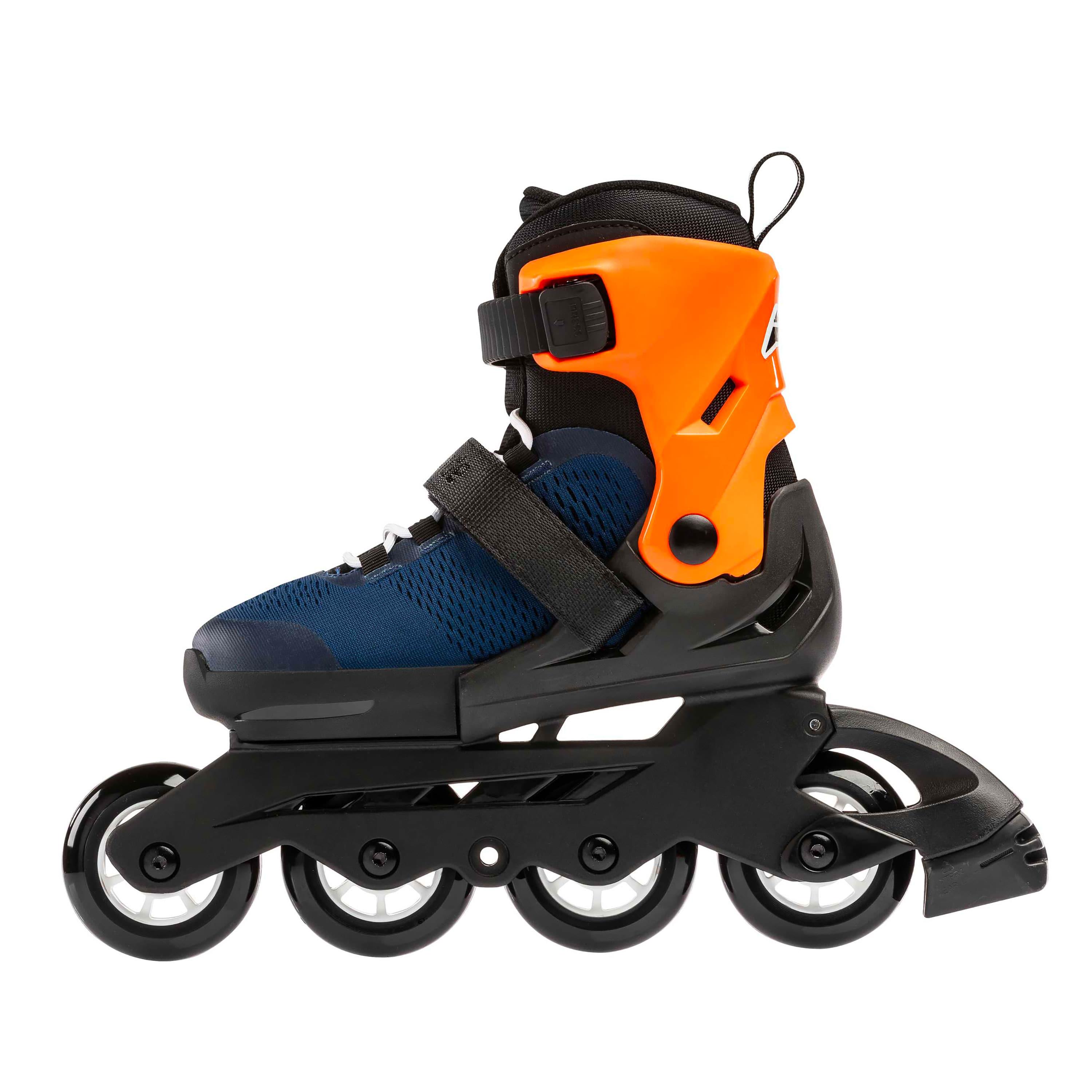 Детские ролики с комплектом защиты и шлемом Rollerblade Microblade Cube 2021 р. 36-40.5 Черно-оранжевый - фото 3