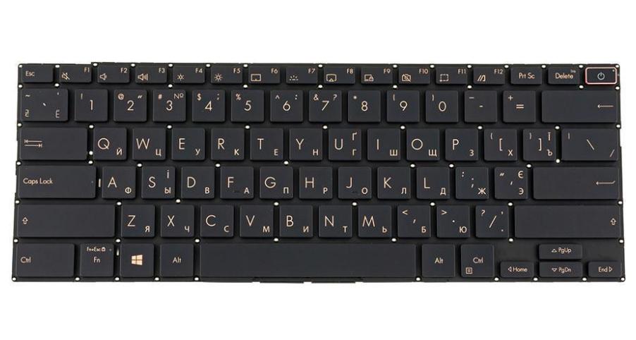 Клавиатура для ноутбука Asus UX393 series ukr без фрейма/подсветки клавиш Black (171879)