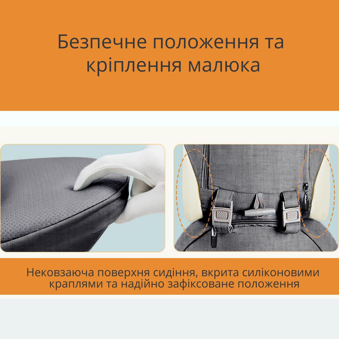 Сумка-переноска Hip Seat Leshu 3в1 BC-318 многопозиционная слинг со съемным сиденьем Grey - фото 7