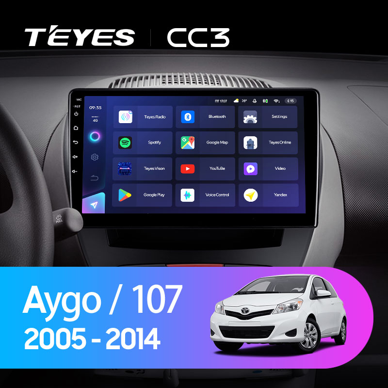 Автомагнитола штатная Teyes для Peugeot 107 2005-20014/Toyota Aygo 2005-2014 Android CC3 3+32G Wi-Fi/4G (1485755949) - фото 3