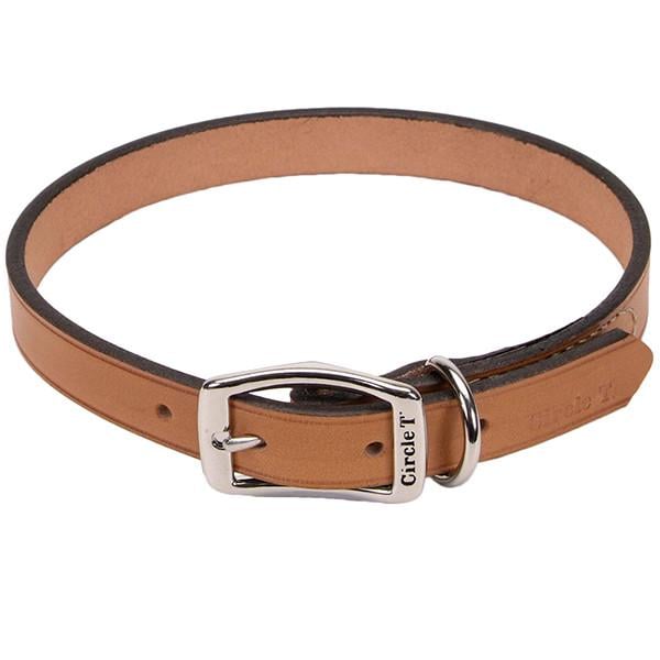Ошейник кожаный для собак Coastal Circle-T Leather Town Бежевый (01108_TAN24)