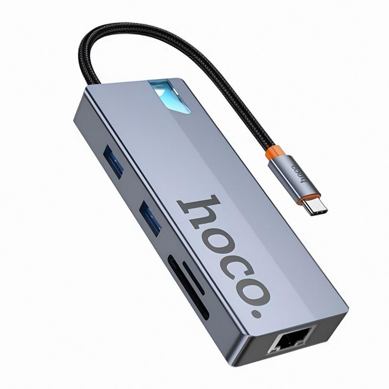 Перехідник Hoco HUB HB51 підтримка швидкої зарядки до 100W через Type-C PD (25270898) - фото 2