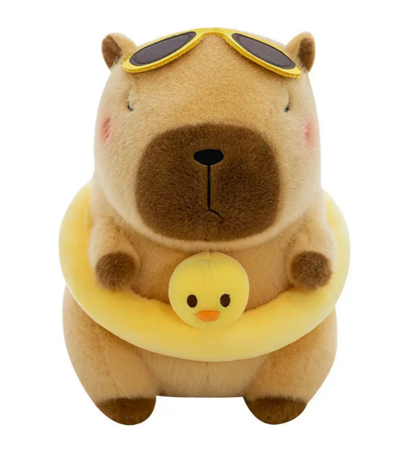 Мягкая игрушка плюшевая детская Капибара с кругом 22 см (2784050258)